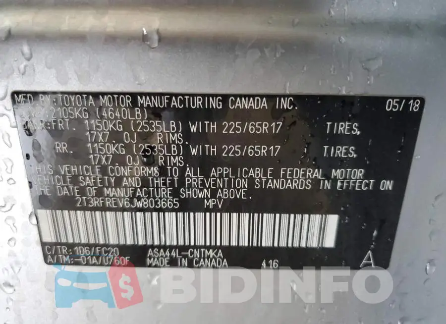 2T3RFREV6JW803665 Photo# 13