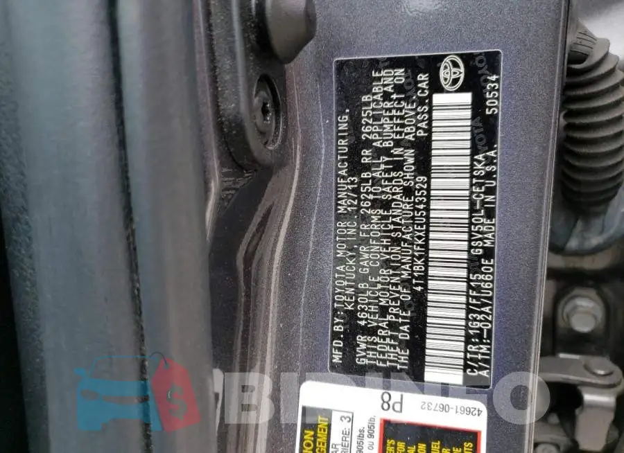 4T1BK1FKXEU543529 Photo# 12