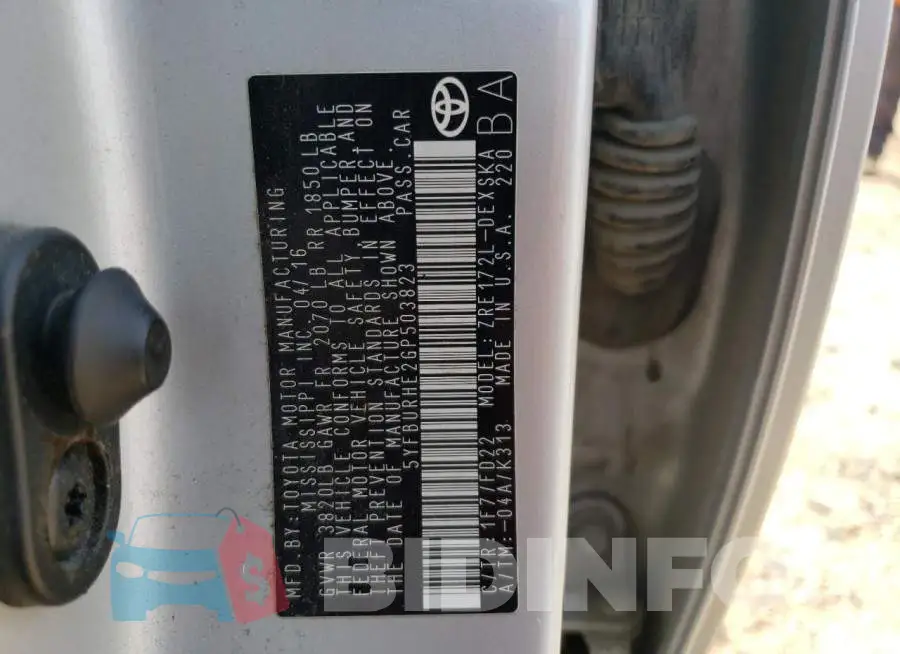 5YFBURHE2GP503823 Photo# 12