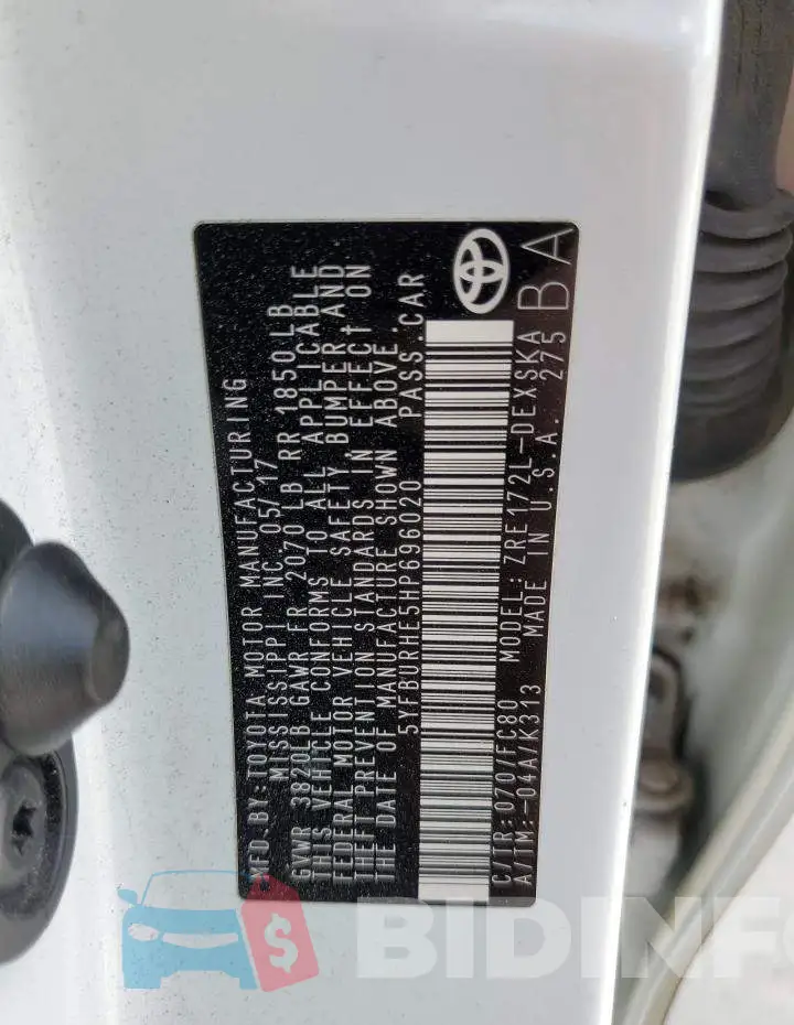 5YFBURHE5HP696020 Photo# 12