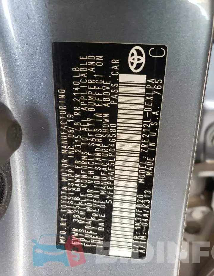 5YFEPRAE5LP046580 Photo# 12