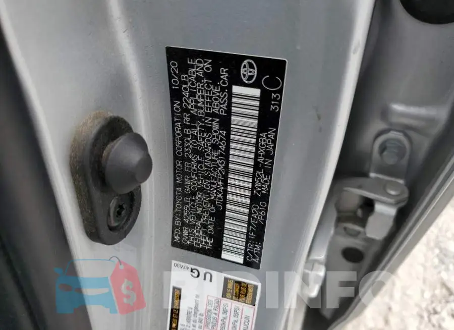 JTDKAMFP2M3174674 Photo# 13