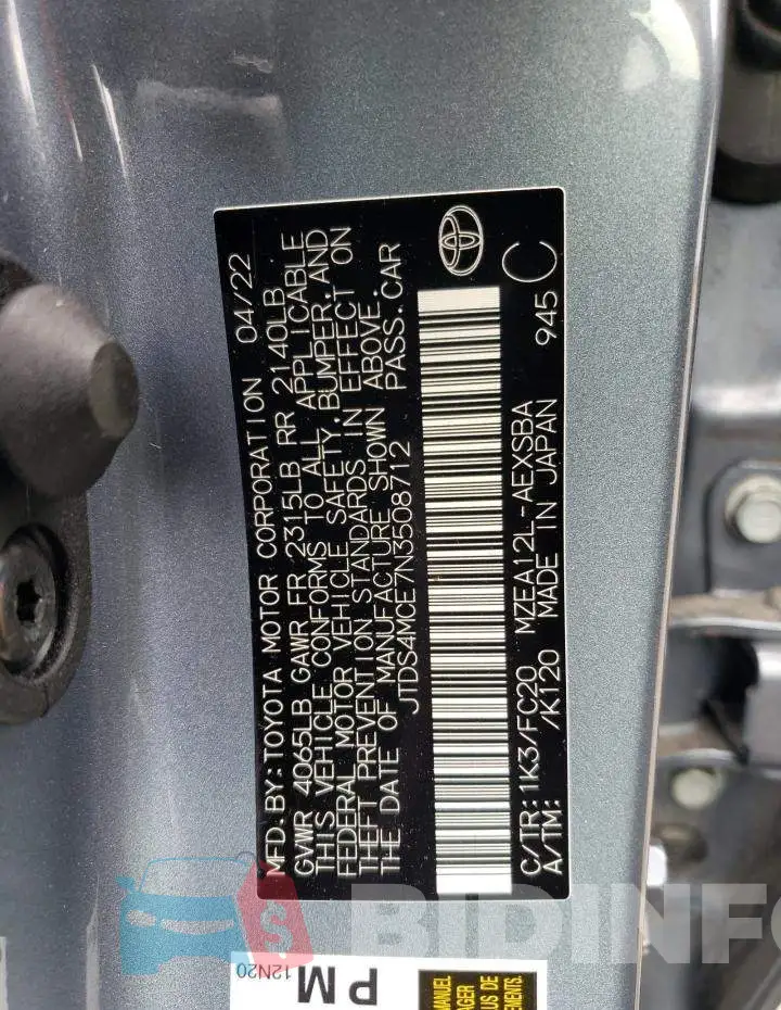 JTDS4MCE7N3508712 Photo# 12