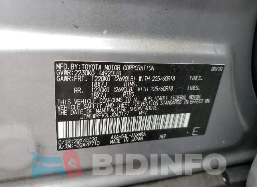 JTMEWRFV2LJ042177 Photo# 12