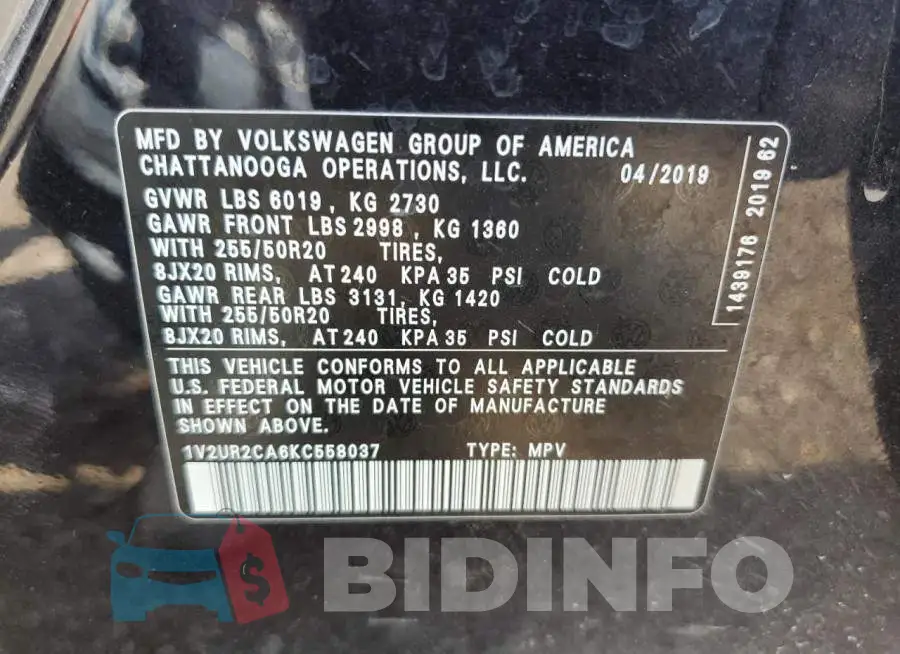 1V2UR2CA6KC558037 Photo# 14