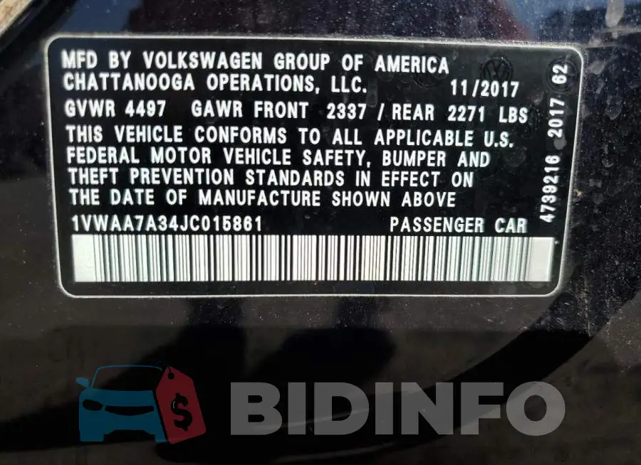 1VWAA7A34JC015861 Photo# 13