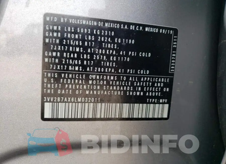 3VV2B7AX6LM032011 Photo# 12