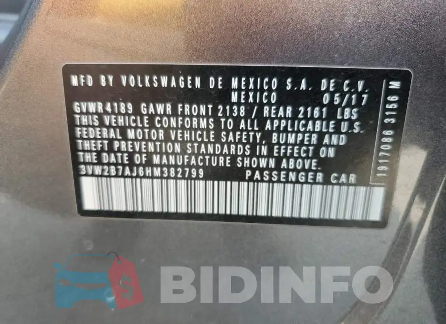 3VW2B7AJ6HM382799 Photo# 13