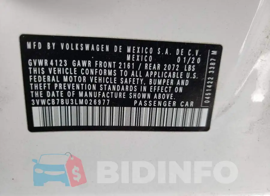 3VWCB7BU3LM026977 Photo# 12