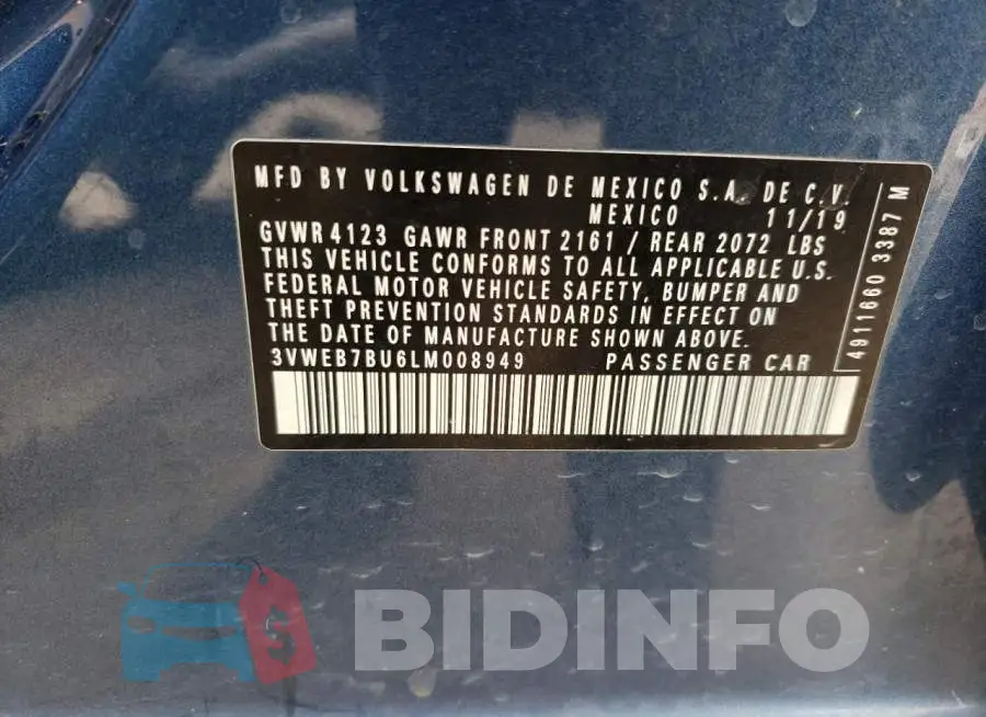 3VWEB7BU6LM008949 Photo# 12