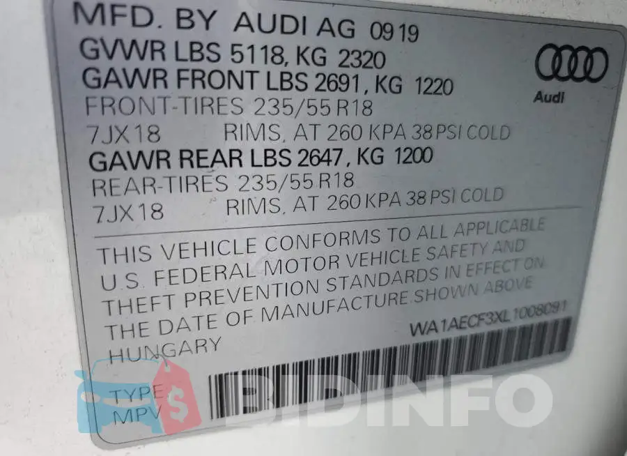 WA1AECF3XL1008091 Photo# 13