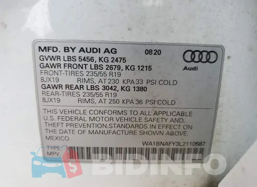WA1BNAFY3L2110587 Photo# 13