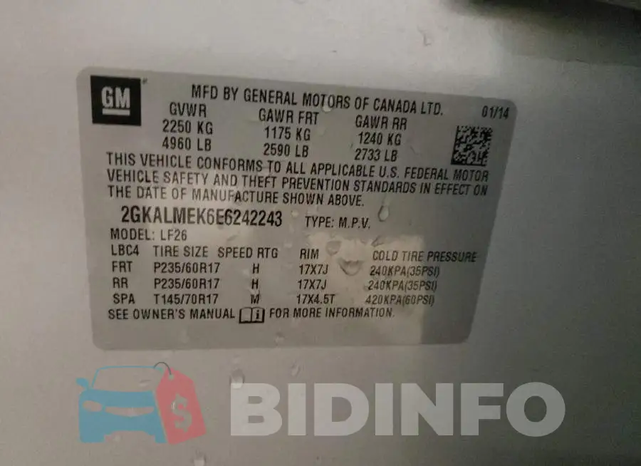 2GKALMEK6E6242243 Photo# 13