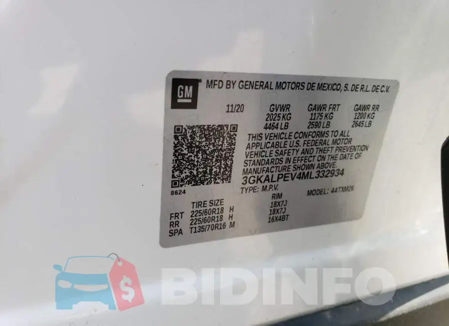 3GKALPEV4ML332934 Photo# 13