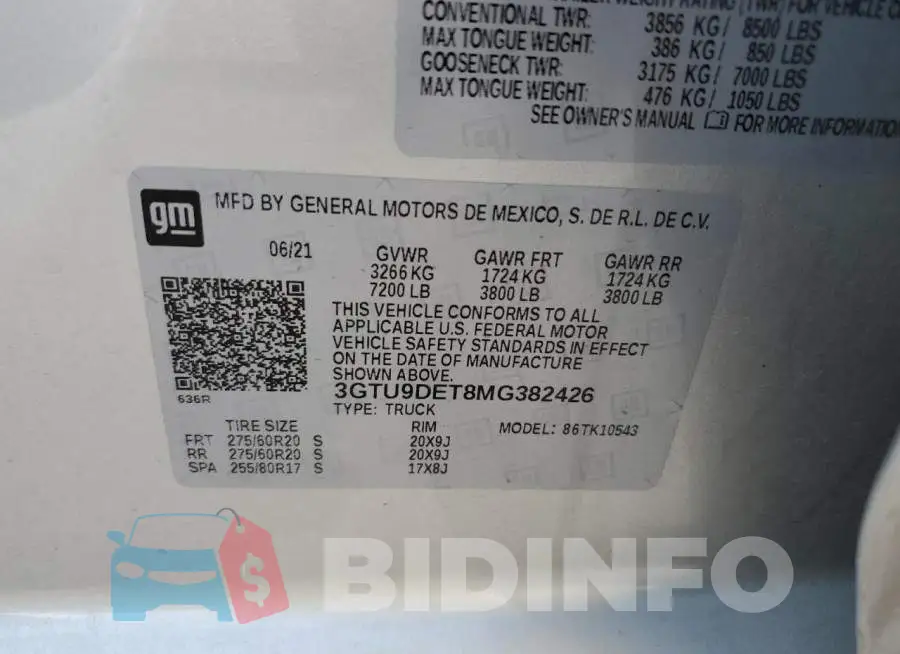 3GTU9DET8MG382426 Photo# 12