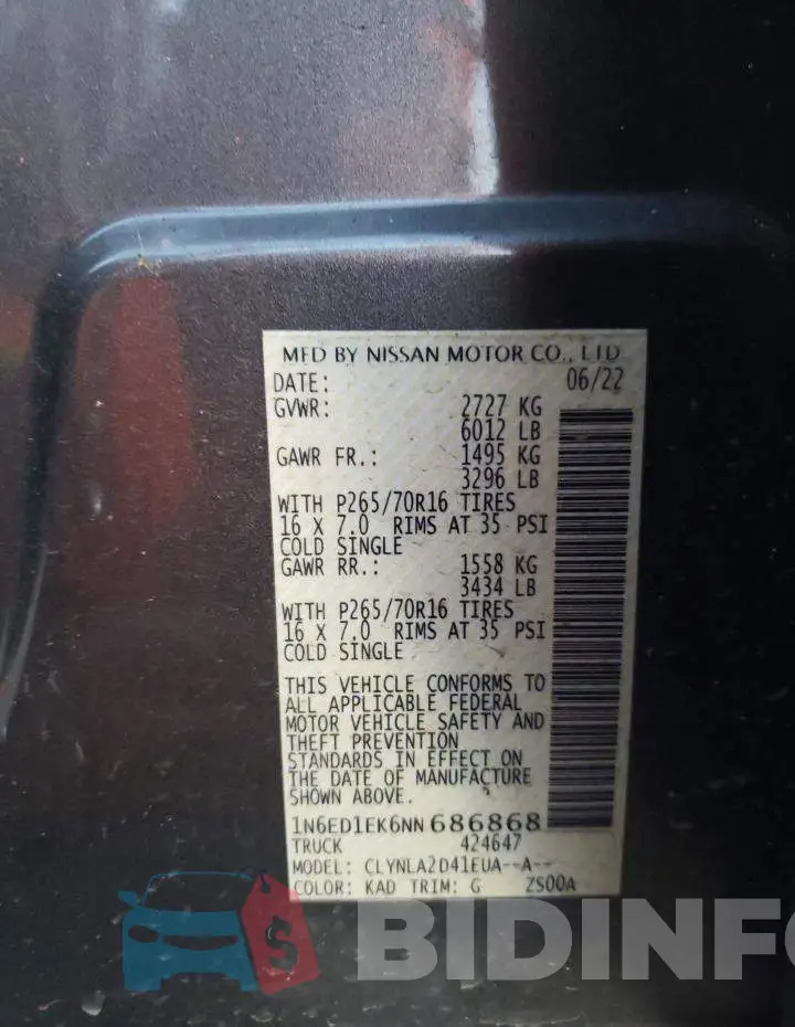 1N6ED1EK6NN686868 Photo# 13