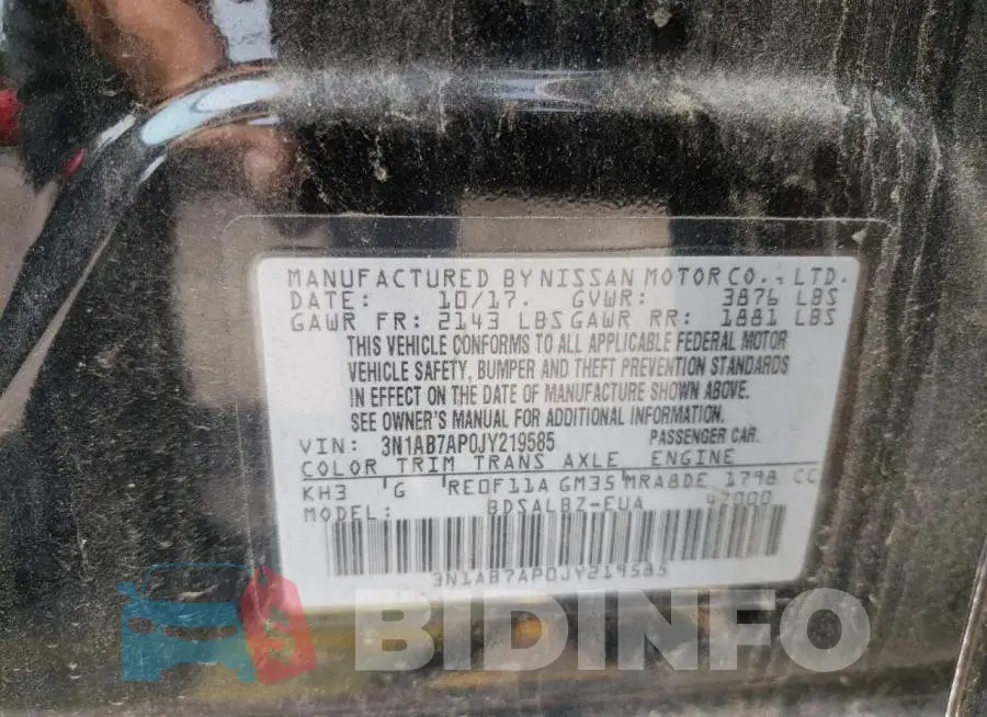 3N1AB7AP0JY219585 Photo# 12