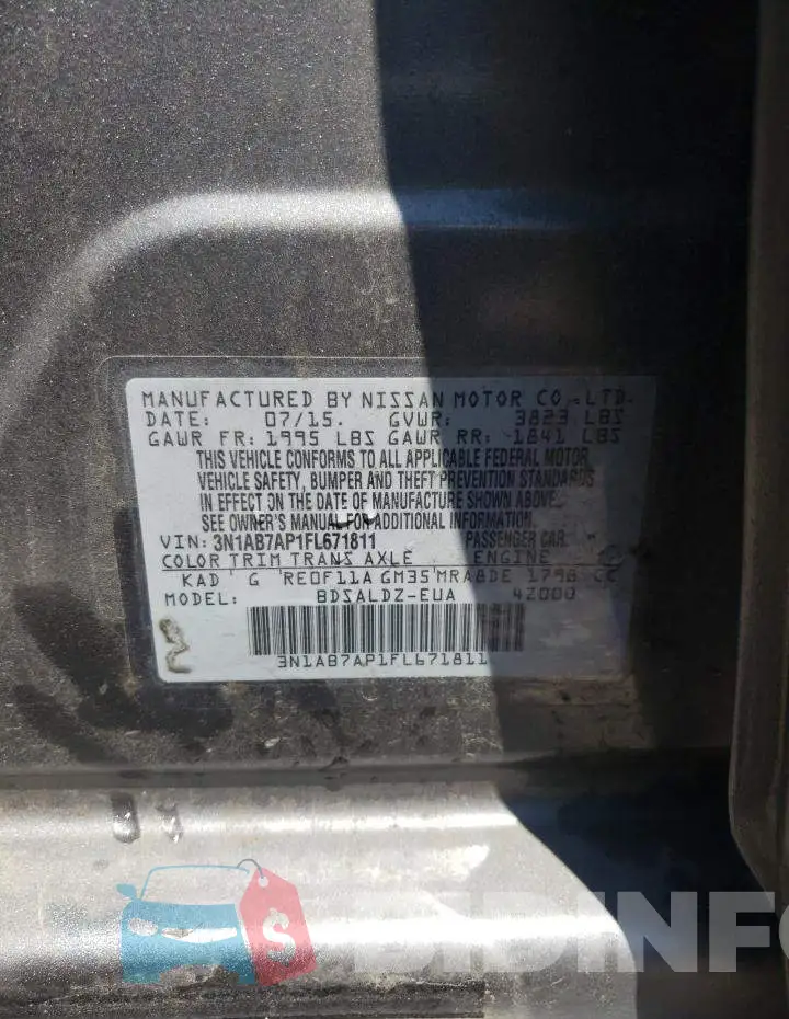 3N1AB7AP1FL671811 Photo# 12