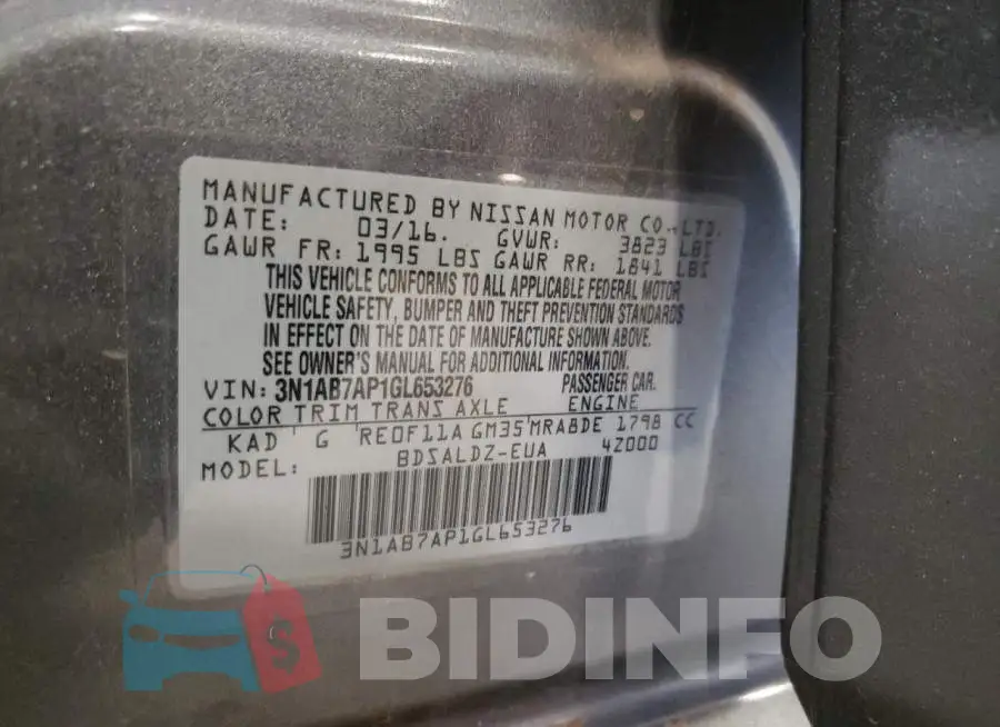 3N1AB7AP1GL653276 Photo# 12