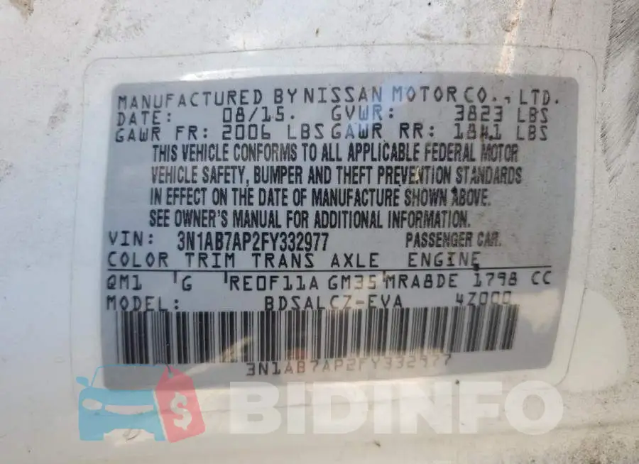 3N1AB7AP2FY332977 Photo# 12