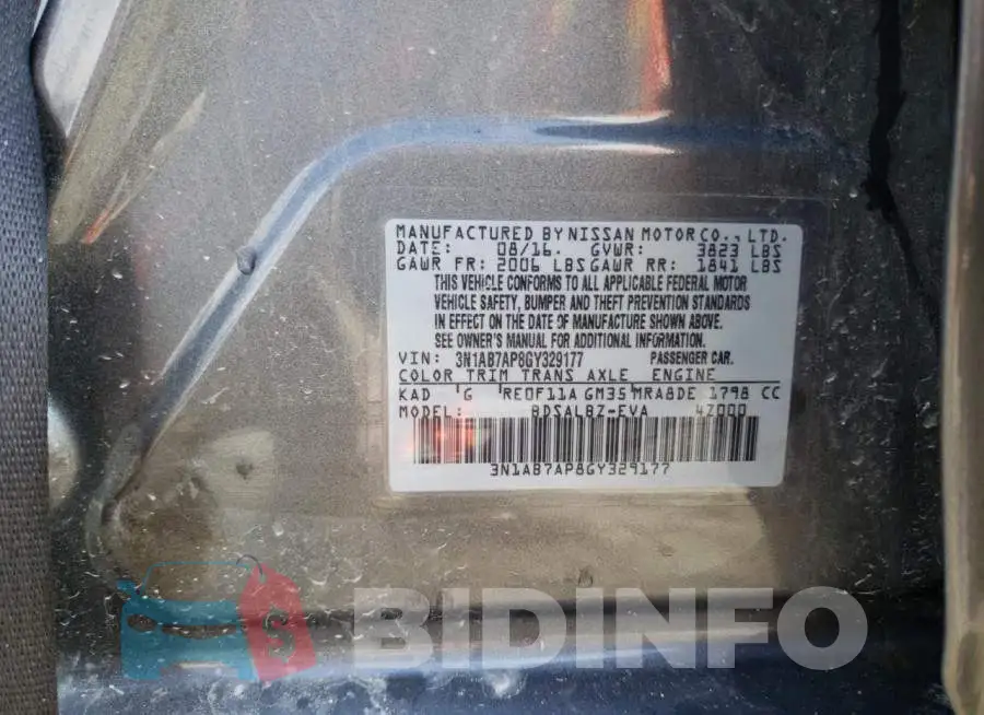 3N1AB7AP8GY329177 Photo# 12