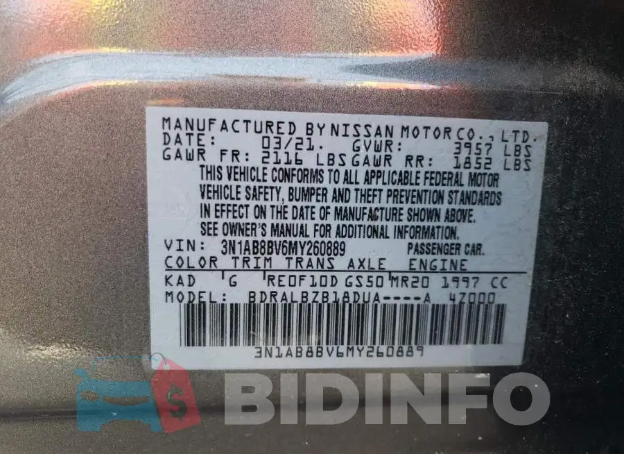 3N1AB8BV6MY260889 Photo# 12