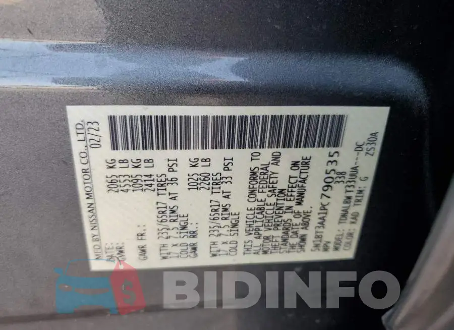 5N1BT3AA1PC790535 Photo# 13
