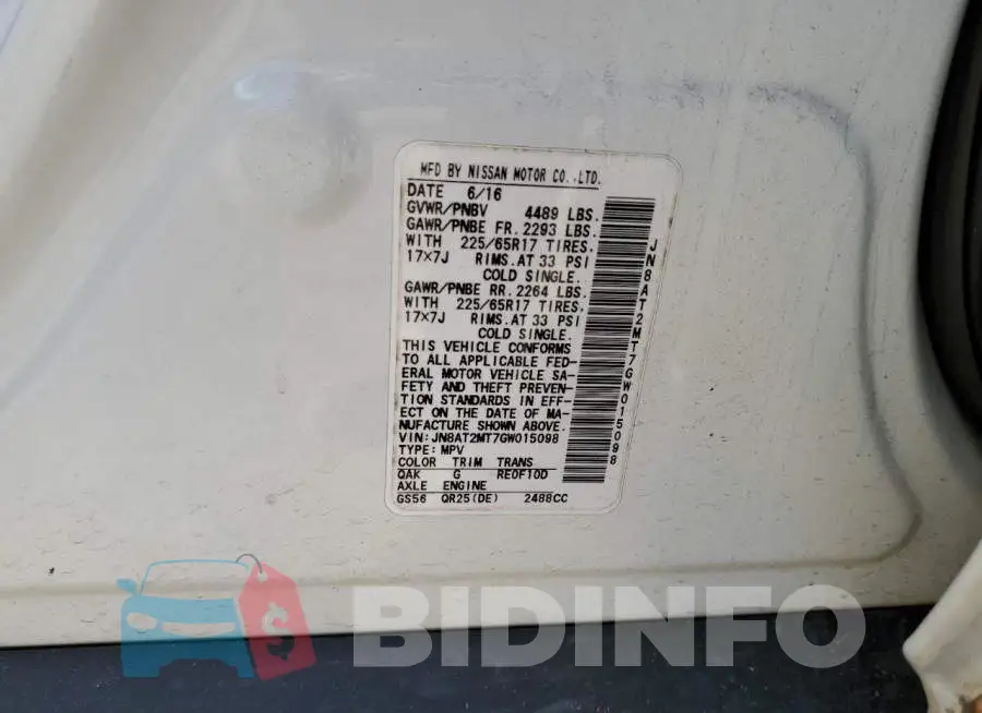 JN8AT2MT7GW015098 Photo# 13