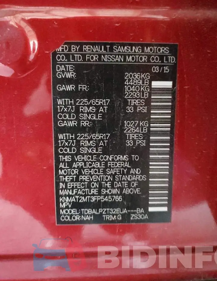 KNMAT2MT3FP545766 Photo# 12