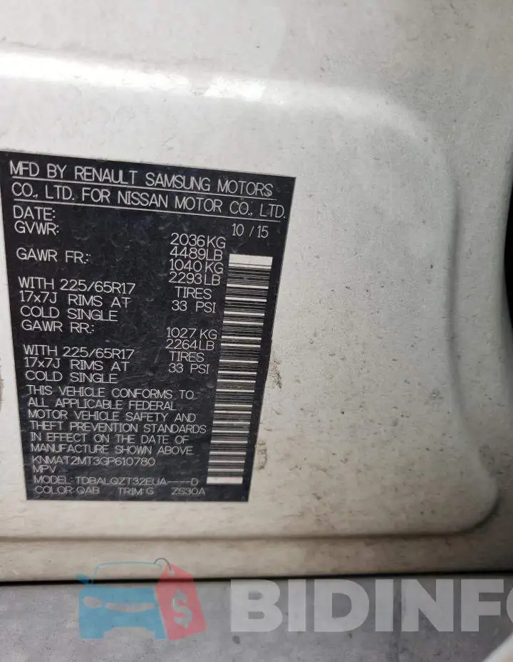 KNMAT2MT3GP610780 Photo# 13