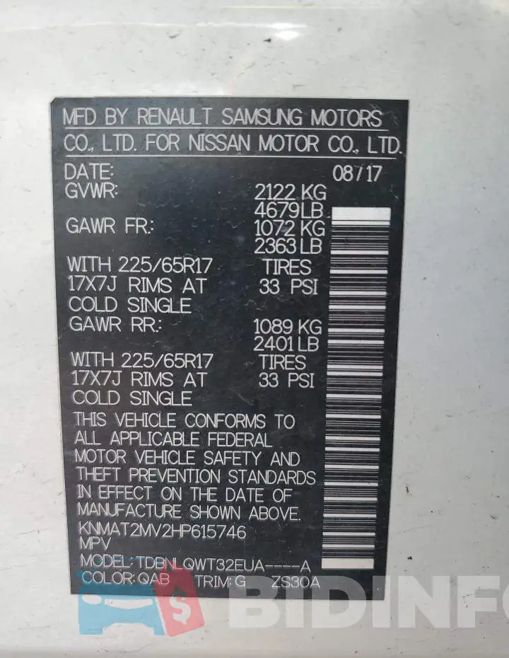 KNMAT2MV2HP615746 Photo# 13