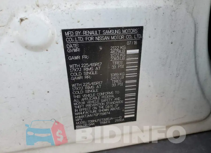 KNMAT2MV7GP719874 Photo# 12
