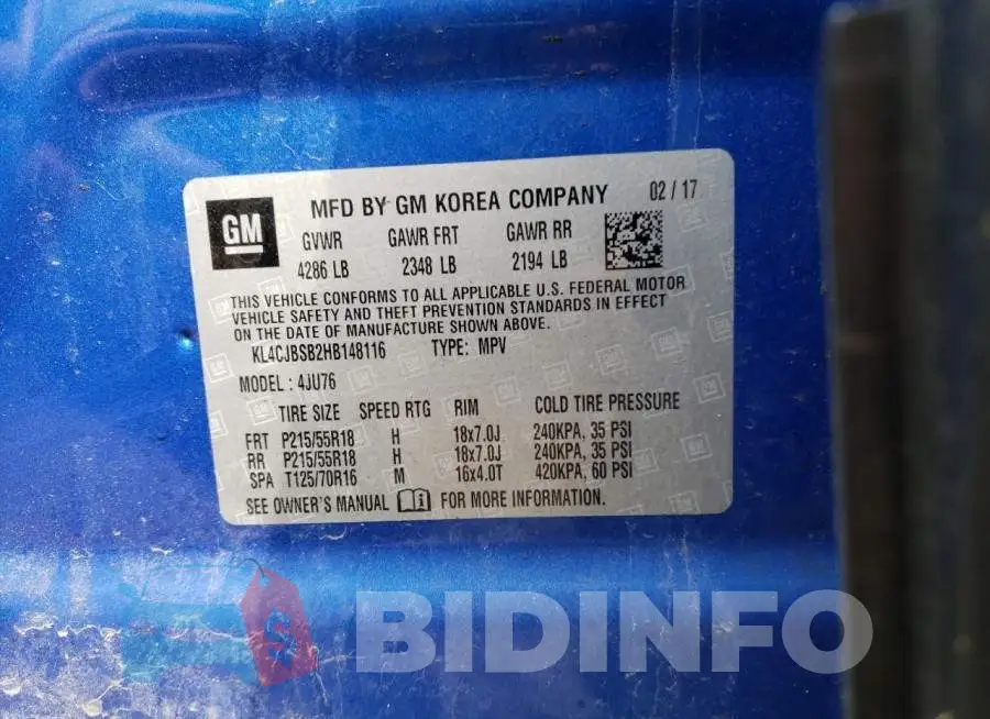 KL4CJBSB2HB148116 Photo# 13