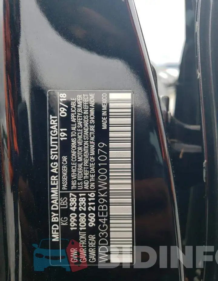 WDD3G4EB9KW001079 Photo# 12