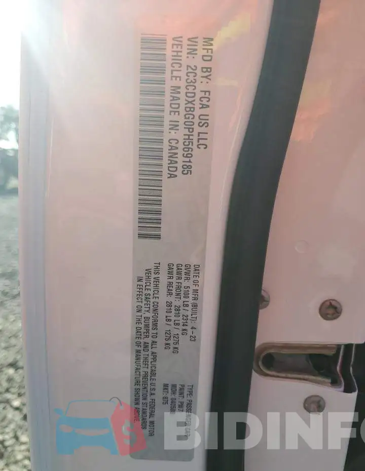 2C3CDXBG0PH569185 Photo# 13