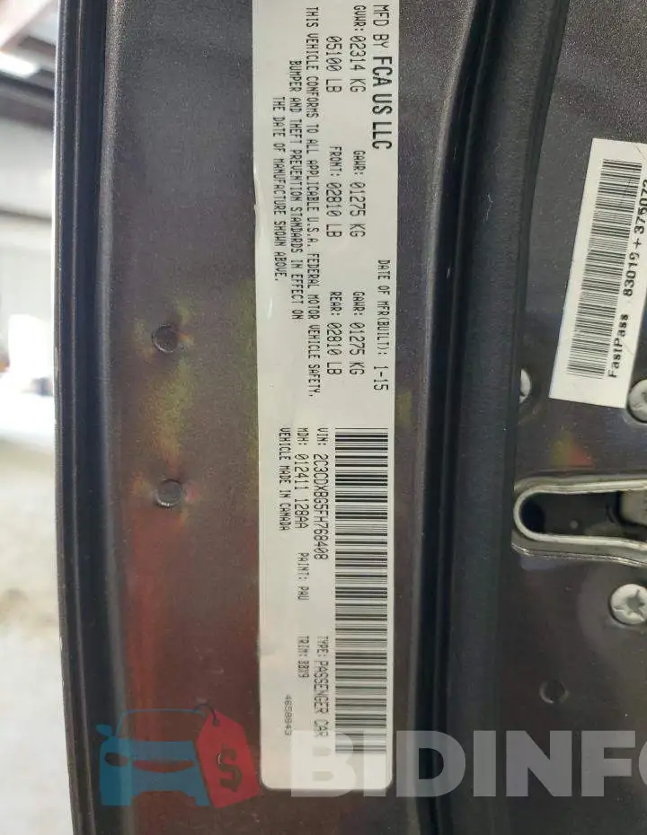 2C3CDXBG5FH768408 Photo# 12
