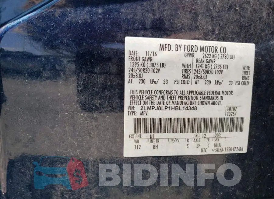 2LMPJ8LP1HBL14348 Photo# 12
