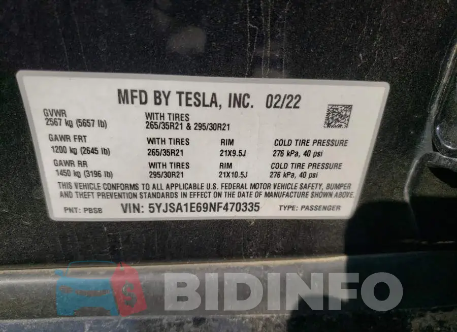 5YJSA1E69NF470335 Photo# 12