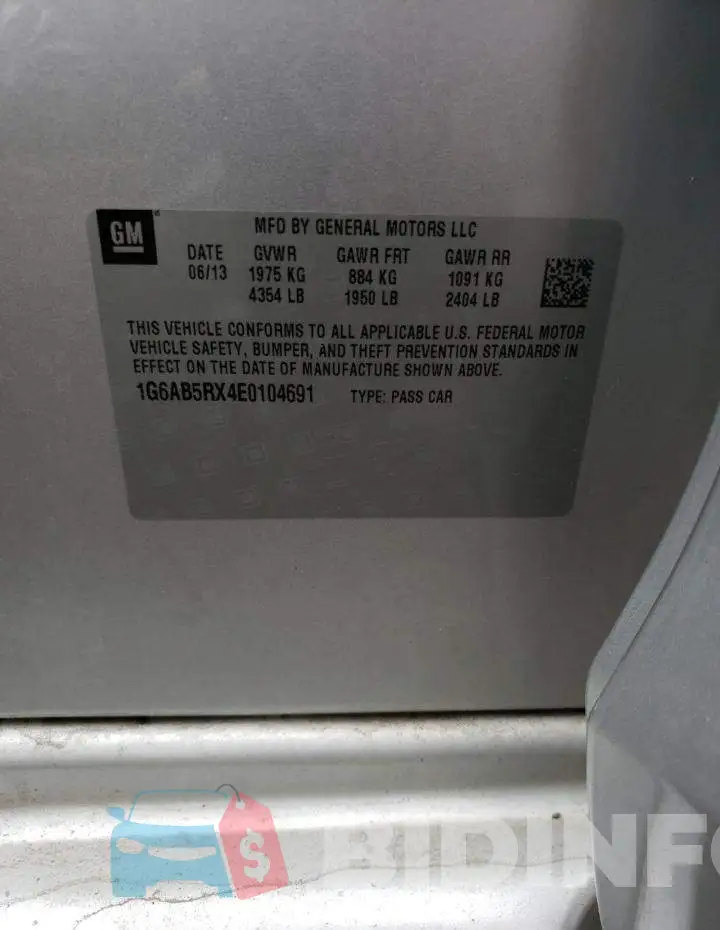 1G6AB5RX4E0104691 Photo# 12