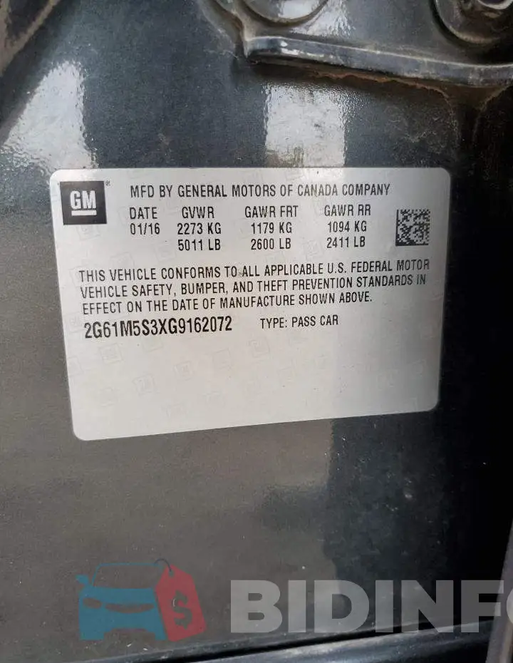 2G61M5S3XG9162072 Photo# 12