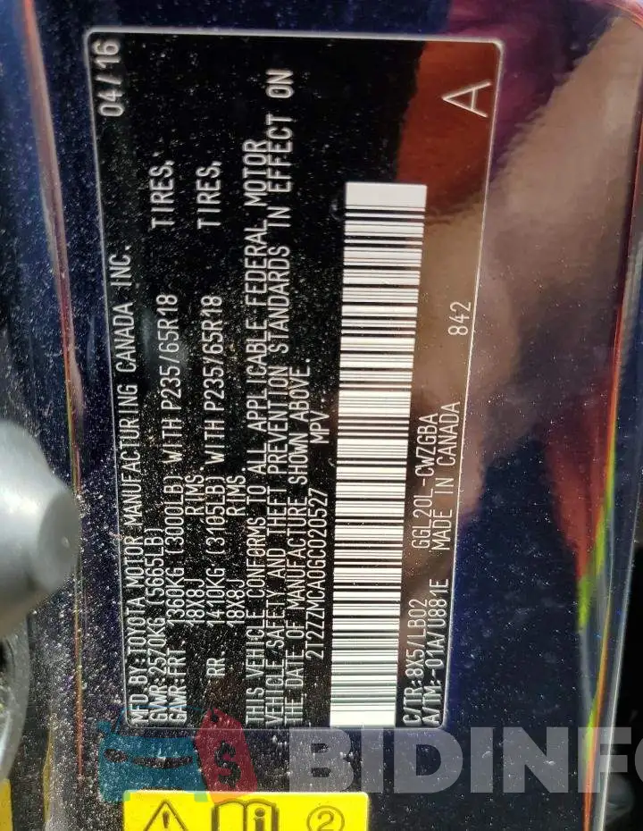 2T2ZZMCA0GC020527 Photo# 12