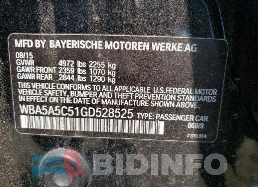WBA5A5C51GD528525 Photo# 12