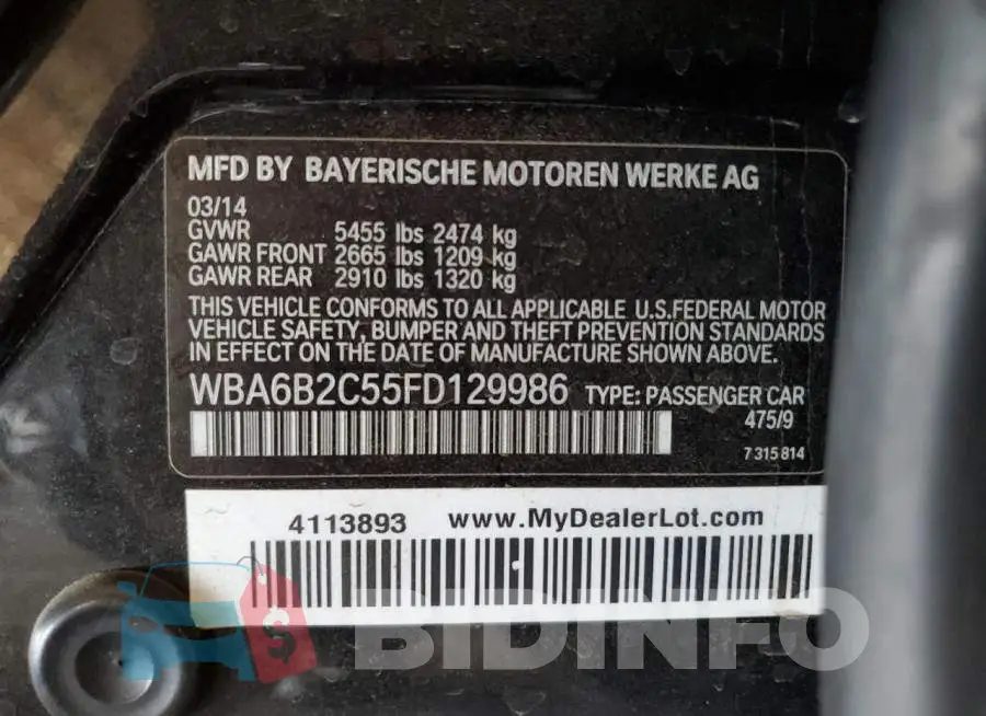 WBA6B2C55FD129986 Photo# 12