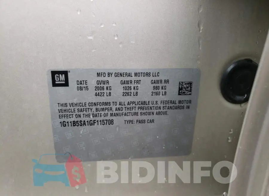 1G11B5SA1GF115708 Photo# 12