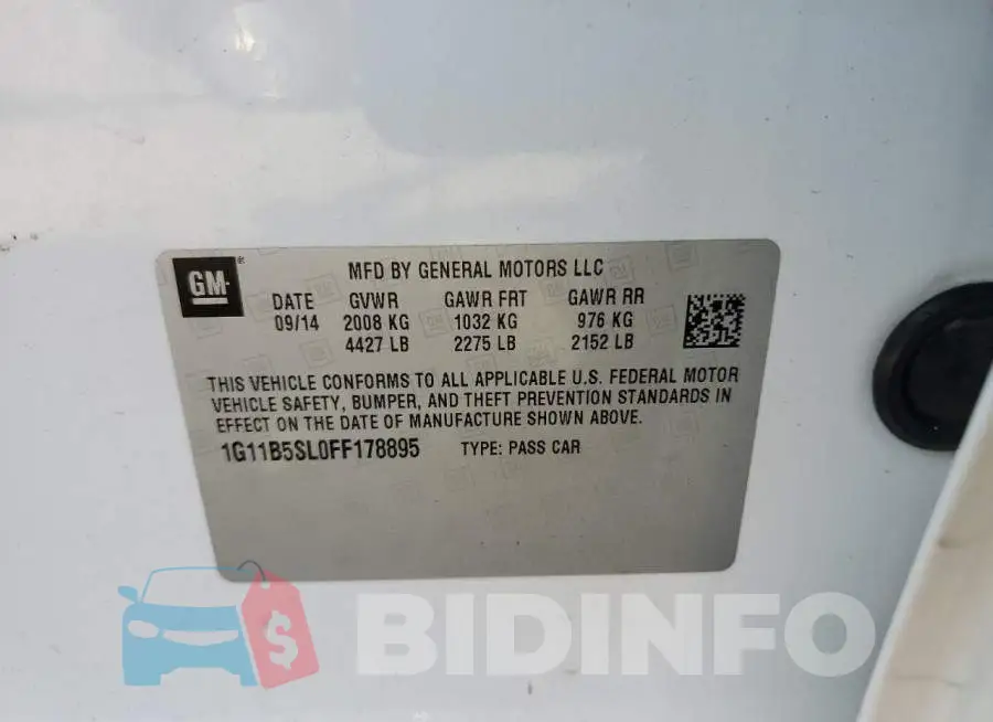1G11B5SL0FF178895 Photo# 12