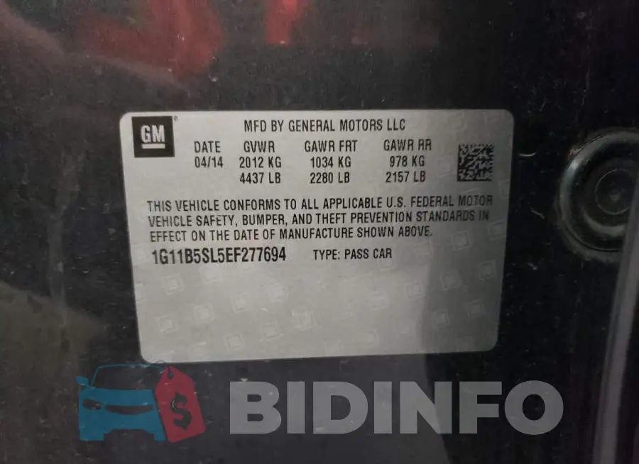 1G11B5SL5EF277694 Photo# 12