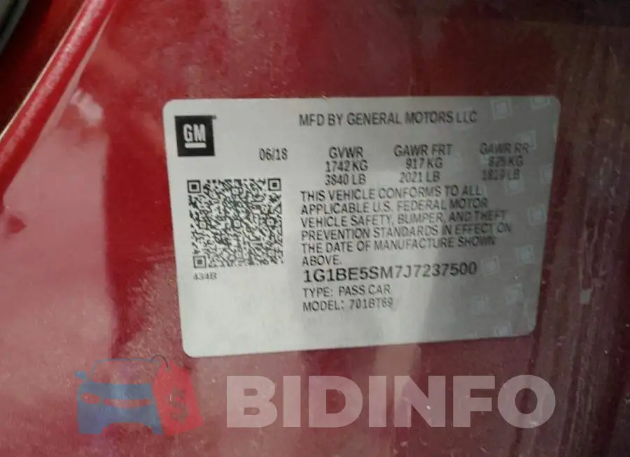 1G1BE5SM7J7237500 Photo# 12