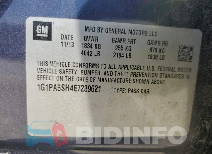 1G1PA5SH4E7239621 Photo# 12