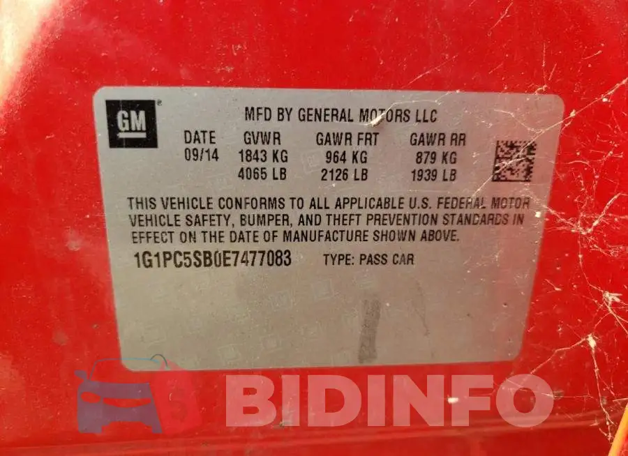 1G1PC5SB0E7477083 Photo# 12