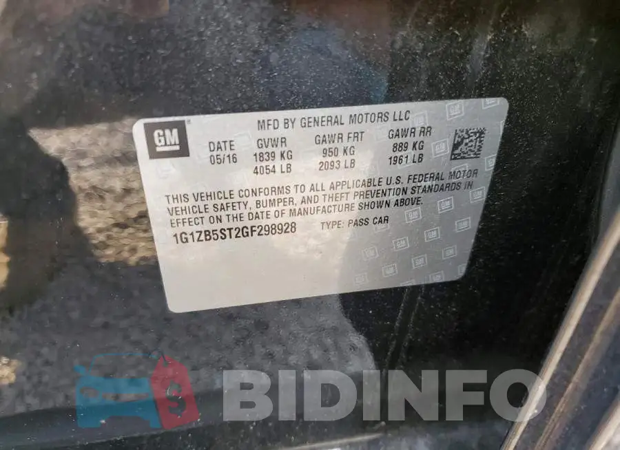 1G1ZB5ST2GF298928 Photo# 13